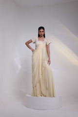 Ivory Blossom drape pant set