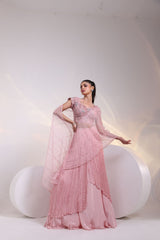 Blush Symphony Layered Lehenga