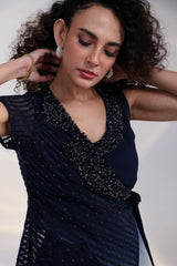 Noir Ombre Wrap Jumpsuit