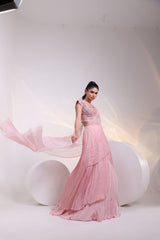 Blush Symphony Layered Lehenga