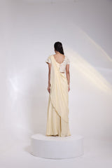 Ivory Blossom drape pant set