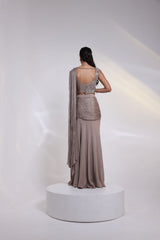Ash Grace Draped Saree Gown