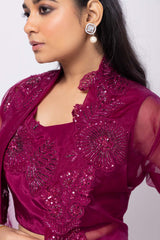 Garnet Jacket Organza Set