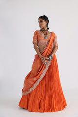 Orange lehenga set