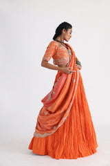 Orange lehenga set