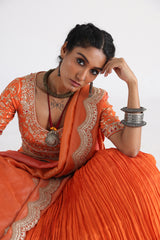 Orange lehenga set
