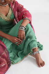 Green angrakha set
