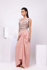 Arleth Drape Skirt Set Pink Drape Skirt