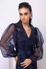 Navy Willow Collared Dress