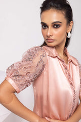 Rosewood Ruffle Shirt Dress