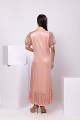 Rosewood Ruffle Shirt Dress