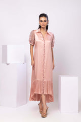 Rosewood Ruffle Shirt Dress