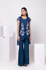 Midnight Leaf Embroidered Co-Ord Set