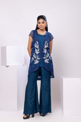 Midnight Leaf Embroidered Co-Ord Set