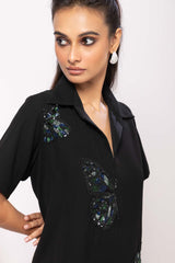 Midnight Flutter Polo Dress