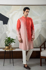 Coral ombre kurta set