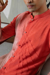 Coral ombre kurta set