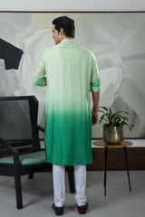 Tie dye green kurta set