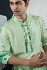 Tie dye green kurta set