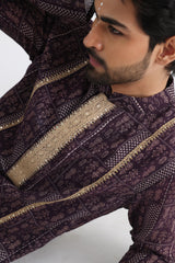 Brown printed kurta set