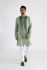 green pintuck kurta