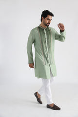 green pintuck kurta