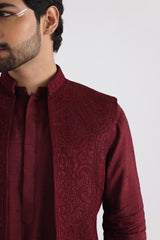 Darek maroon nehru and kurta set