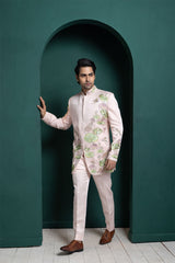 Pastel Lotus Embroidered Bandhgala