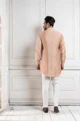 Golden Palm Silk Kurta