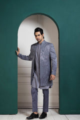 Silver Intricate Embroidered Sherwani