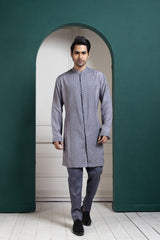 Silver Intricate Embroidered Kurta