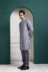 Silver Intricate Embroidered Kurta