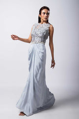 Arleth Drape Skirt Set Silver Drape Skirt