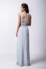 Arleth Drape Skirt Set Silver Drape Skirt
