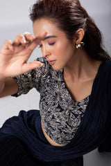 Navy Siana Drape Saree Set