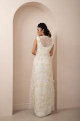 Ivory Wildflower Jacket and Drape Skirt Set