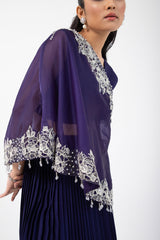 Diamond dew one shoulder cape set