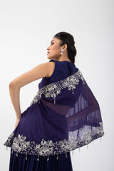 Diamond dew one shoulder cape set