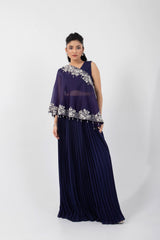 Diamond dew one shoulder cape set