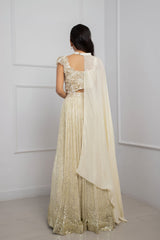 Ivory Blossom Shimmer Lehenga Set