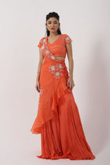 Cinnamon Spice One Shoulder Cape Set