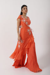 Cinnamon Spice One Shoulder Cape Set