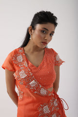 Cinnamon Spice One Shoulder Cape Set