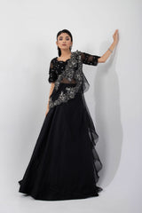 Luna Black Lehenga Set