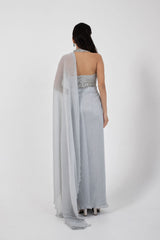 Opal Shimmer Drape Saree Set