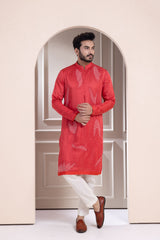 Onyx Rust Embroidered Kurta Ensemble