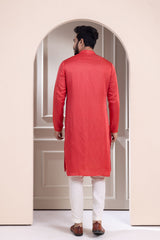 Onyx Rust Embroidered Kurta Ensemble