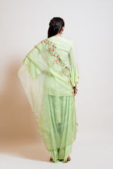 Lime Green Kurti and Dhoti Pant Set.