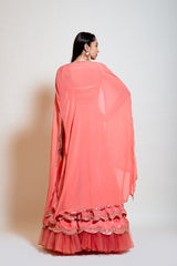 Peach Mirror Lehenga Set