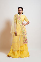 Lemon Yellow Sharara Set